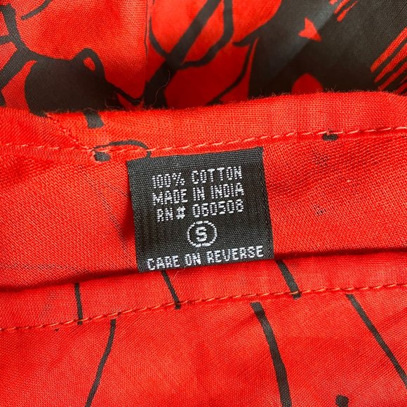 Angie Tropical Floral V-neck Red Dress with Smocked Waist - Picture 10 of 11